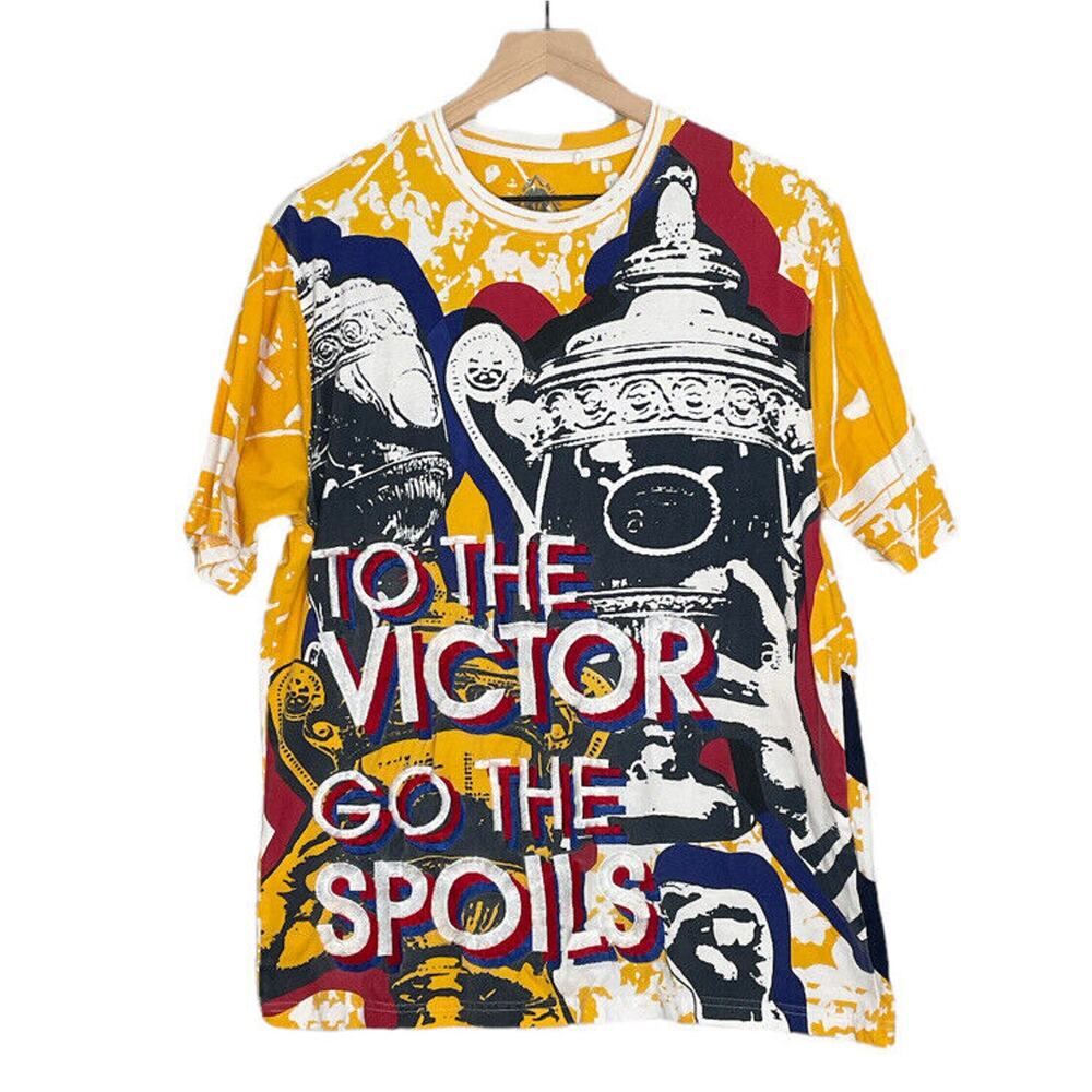 Born Fly T-shirt Any Town USA Yellow Mens Large To The Victor Goes The Spoils